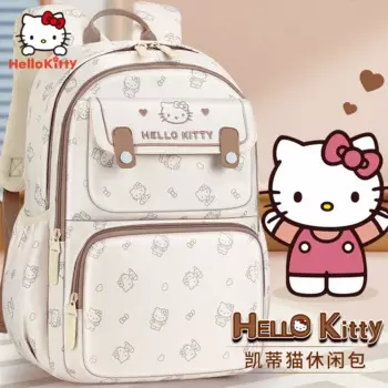 Новый школьный ранец Hellokitty Sanrio, Женский ученический милый детский легкий вместительный красивый рюкзак с мультяшным рисунком
