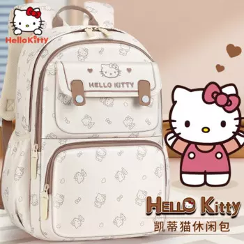 Новый школьный ранец Hellokitty Sanrio, Женский ученический милый детский легкий вместительный красивый рюкзак с мультяшным рисунком