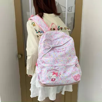 Новый школьный ранец Sanrio Hello Kitty, милый мультяшный вместительный Повседневный Легкий рюкзак на плечо с двумя лямками