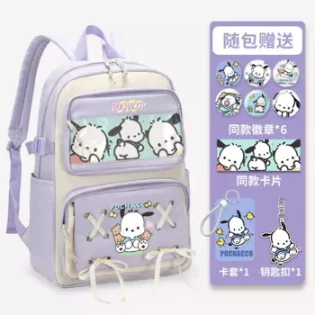 Новый школьный ранец Sanrio Pacha для учеников, милый Повседневный и легкий водонепроницаемый устойчивый к пятнам рюкзак с мультипликационным рисунком