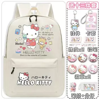 Новый школьный ранец Sanrio с героями мультфильмов Hello Kitty, Женский студенческий Рюкзак Hello Kitty, легкий и вместительный