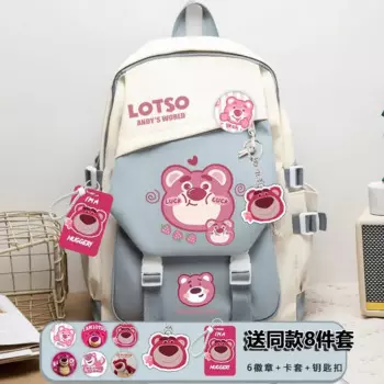 Новый школьный ранец Sanrio с клубничным медведем, милый Повседневный вместительный водонепроницаемый рюкзак с мультяшным аниме