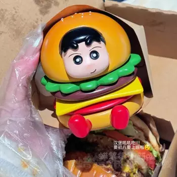 Новый Симпатичный и модный Настольный Декор 11 см Crayon Shin chan в виде бургеров ручной работы, креативное украшение, подарки на день рождения