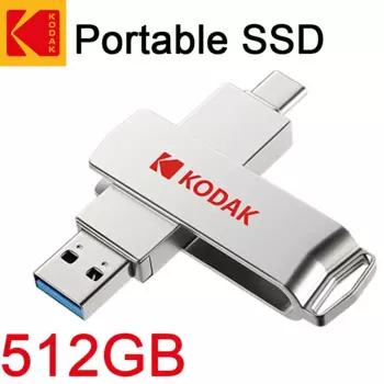 Новый USB-флеш-накопитель KODAK, 512 ГБ, USB-флеш-накопитель, высокоскоростной USB 3,2, 2 в 1, флеш-накопитель Type-C, SSD, флэш-накопитель