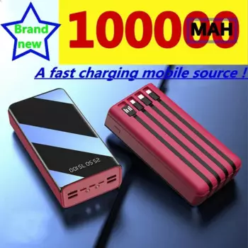 Новый внешний аккумулятор 100000 мАч Type-C Micro USB, быстрая зарядка, внешний аккумулятор с дисплеем, портативное Внешнее зарядное устройство для телефонов и планшетов