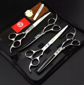 Ножницы для домашних животных, 4 шт., костюм 685 #7,0 дюйма, парикмахерские ножницы для изгиба собак, кошек, домашних животных, ножницы для стрижки, филировочные ножницы, ножницы для волос