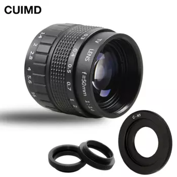 Объектив 50 мм F1.4 CC TV + C-образное крепление + макрокольцо для камеры Nikon 1 AW1 S2 J4 J3 J2 J1 V3 V2 V1