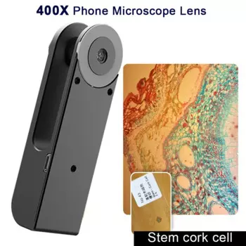 Объектив для микроскопа 400X мобильный телефон, HD-камера со светодиодной подсветкой, супермакрообъектив для мобильного телефона, Универсальный объектив для смартфона iPhone