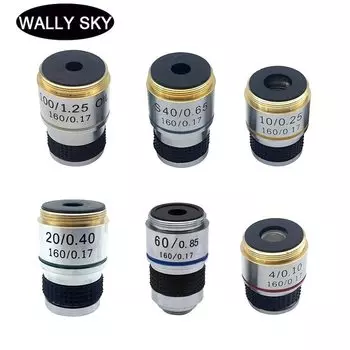 Объектив для микроскопа WALLY SKY MO185 4X 10X 20X 40X 60X 100X