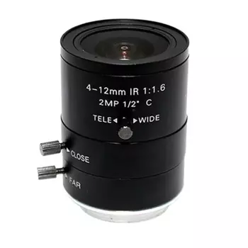 Объектив камеры 2 МП 4-12 мм F1.6 C-Mount 1/2 Объектив с ручной диафрагмой Промышленный объектив для фотооборудования