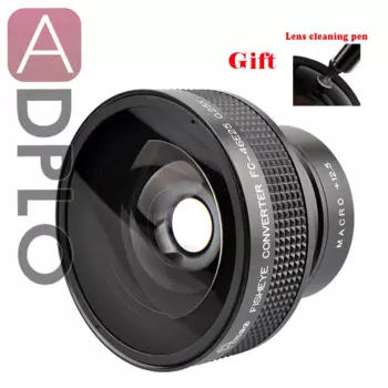 Объектив Pixco 46 мм 0,25x Super Fisheye, широкоугольный объектив, подходит для Canon, Nikon, Sony, Pentax, объектив камеры с ручкой для очистки