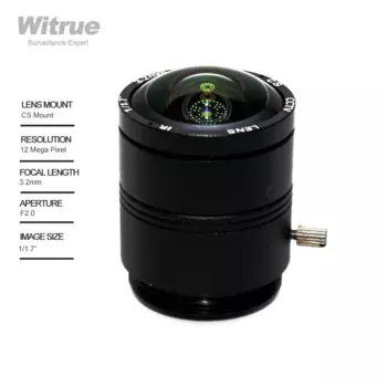 Объектив Witrue HD 4K 12MP CCTV 3,2 мм крепление CS 150 градусов диафрагма формат F2.0 1/1.7 дюймов для камер видеонаблюдения IP Box