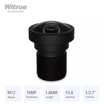 Объектив Witrue HD 4K без искажений 16 МП 1,8 мм M12 формат крепления диафрагмы F2.8 1/2.7 "650nm ИК-фильтр для экшн-камеры