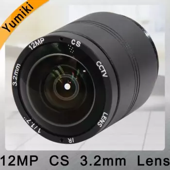 Объектив Yumiki 4K 12 мегапиксельный фиксированный объектив CS 12MP 3,2 мм 150 градусов 1/1. 7 дюймов для камеры видеонаблюдения 4K IP
