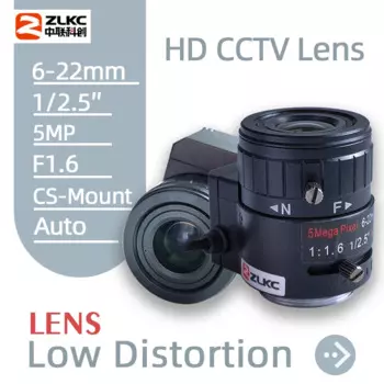 Объектив ZLKC HD CCTV 1/2, 5 дюймов варифокальный 6-22 мм объектив с автоматической радужной оболочкой 5 мегапикселей DC CS Объектив для IP-Камеры видеонаблюдения