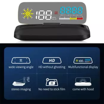 OBD2 GPS HUD Зеркало Автомобильный проекционный дисплей Навигация Цифровой скоростной проектор Охранная сигнализация Температура масла Давление
