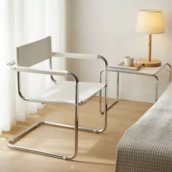 Обеденное кресло Wuli офисное кресло для отдыха в средневековом стиле Bauhaus, нордическое искусственное кресло из нержавеющей стали, новое популярное кресло 2024