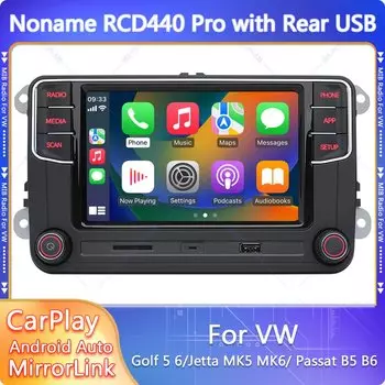 Обновленный автомобильный радиоприемник Noname RCD440Pro Carplay с задним USB Android Auto Bluetooth-навигатором для VW Passat B5 B6 CC Golf 5 6 Jetta