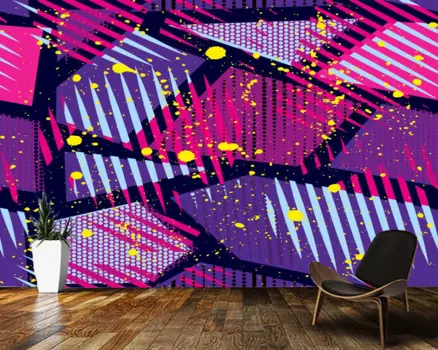 Обои 3d цветные геометрические модные, Настенные обои для гостиной, телевизора, спальни, домашний декор KTV bar