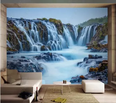 Обои 3d с красивым Исландским водопадом, обои для телевизора Настенное украшение для спальни KTV bar