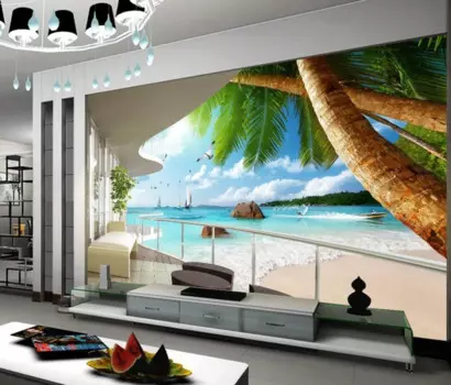 Обои 3d стереоскопические для балкона, Морского Пейзажа, фотообои на заказ, Настенные обои для телевизора с диваном в гостиной