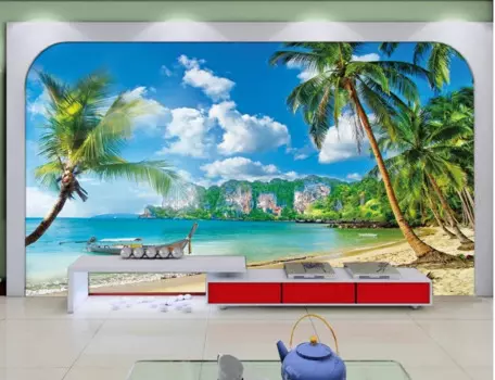 Обои 3d стереоскопические с изображением моря, дерева, фоновые обои для телевизора, фоновые обои для гостиной, дивана, фотообои