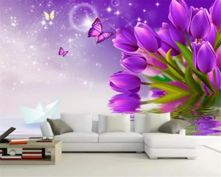 Обои Beibehang на заказ, тату, тюльпаны, задний фон, 3D обои для гостиной, фотообои 3D