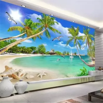 Обои на заказ, 3d фотообои, морской пейзаж, фон для гостиной, спальни, супер любовь, Гаитянские средиземноморские кокосовые обои