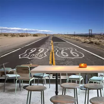 Обои на заказ American Highway 66 фоновые обои с пейзажем, обои для бара, ресторана, кофейни, для спортзала, для улучшения дома