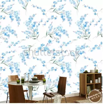 Обои на заказ, цветочные, синие цветы для спальни, гостиной, ТВ, рельефные обои