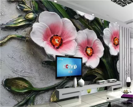 Обои на заказ wellyu, 3d тисненые обои с цветами, фоновые обои для телевизора, домашний декор