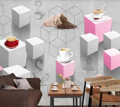 Обои обои 3d Papel de parde в современном минималистичном стиле для кофейни, настенные бумаги для гостиной и кухни, домашний декор