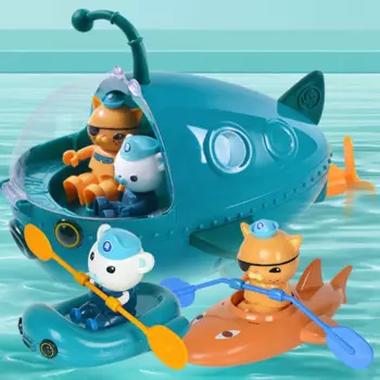 Octonauts детская подводная лодка, фонарь, рыба, лодка, фигурка, модель куклы, Детская водная игрушка для ванной, подарок на день рождения, игрушки