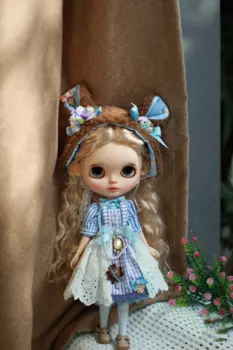 Одежда Blythe, голубая юбка в горошек, 1/6, 30 см, BJD, аниме-девушка (подходит для Pullip,Ob24, Licca, ob22, qbaby)