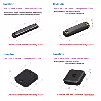 Одинаковая тонкая металлическая бирка с RFID-меткой, 915 МГц, 868 МГц, Impinj M4QT, MR6P, чип Gen2 с большим радиусом действия, прочные металлические бирки RFID UHF