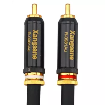 Однокристальный медный кабель 7N RCA HiFi с позолоченным штекером