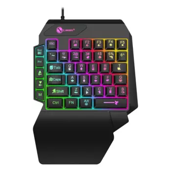 Одноручная клавиатура с RGB-подсветкой, 40-клавишная портативная красочная клавиатура для PS4, Xbox One, ноутбука, ПК, геймера, игровая клавиатура с подставкой для рук