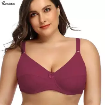 Однотонный бюстгальтер Beauwear большого размера с косточками для женщин, бюстгальтер без вкладышей для большой груди, бюстгальтеры с чашками C, D, E, F