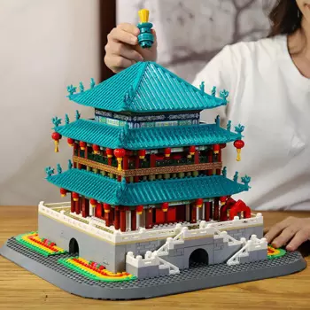 Old city Xi'an, колокольчик, совместимый с мелкими конструкторами, игрушки-пазлы, подарки для сборки детей
