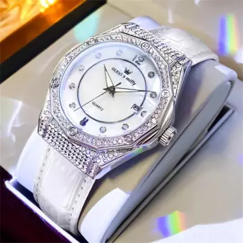 OLEVS & 1003 женские часы, простые милые наручные часы с цирконовой шкалой, водонепроницаемые светящиеся женские часы из нержавеющей стали