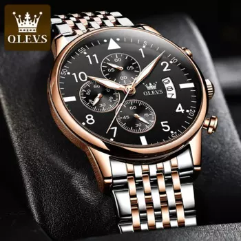 OLEVS мужские часы Ouartz Watch For Man Многофункциональные часы Классический стиль Хронограф Наручные часы Водонепроницаемые светящиеся дата