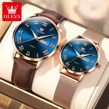 OLEVS Rome Time модные часы для пар для мужчин женщин любителей лучший бренд класса люкс кварцевые часы водонепроницаемые наручные часы календарь