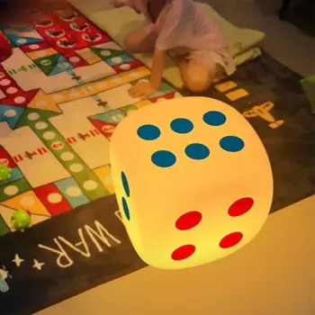 OMGD Светящиеся кости Торшер Play Dice Табурет Гостиная Спальня Диван рядом с универсальными перезаряжаемыми окружающими настольными лампами Новости
