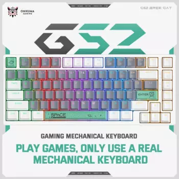 ONIKUMA G52 настоящая механическая клавиатура, компьютерная офисная Проводная клавиатура, Киберспорт, синяя ось, 82 клавиши, клавиатура