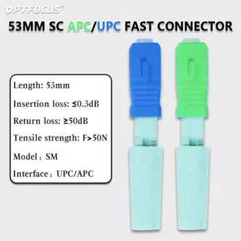 Оптоволоконный коннектор OPTFOCUS SC APC FTTH инструмент, одномодовый SC UPC Быстрый коннектор, оптоволоконный коннектор