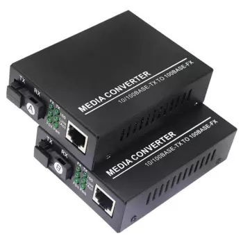 Оптоволоконный медиаконвертер Ethernet, одномодовый 10/100Base-TX в 100Base-FX, RJ45 в SC, оптоволоконный трансивер до 25 км (1 пара)