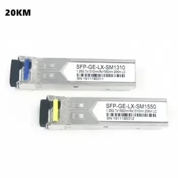 Оптоволоконный модуль LC SFP 1,25G LC 20/40/60/80/100 км 1310/1490/1550 нм одноволоконный оптический модуль SFP приемопередатчик для ONU OLT