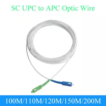 Оптоволоконный удлинитель SC UPC в APC, одномодовый, 1-ядерный, для внутреннего преобразования, патч-корд, 100 м/110 м/120 м/150 м/200 м, оптический кабель