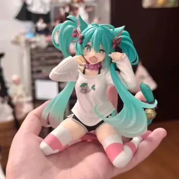 Оригинальная экшн-фигурка Taito Vocaloid Hatsune Miku Cat Ear Design, периферийная Сборная модель, декоративный орнамент, игрушка, подарок на Рождество