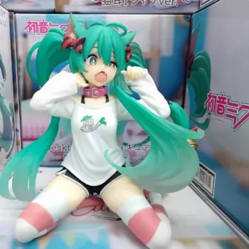 Оригинальная экшн-фигурка Taito Vocaloid Hatsune Miku Cat Ear Design, периферийная Сборная модель, декоративный орнамент, игрушка на Рождество